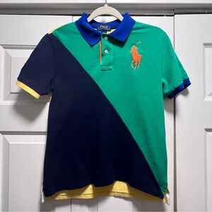 Polo Ralph Lauren Big Pony Colorblock Polo Shirt Youth L (14-16) Cotton